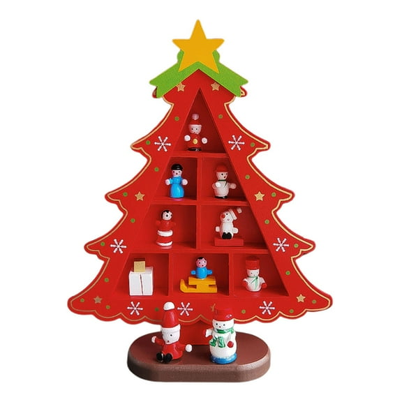 BinKFF Christmas Interior Decoration - Wooden Christmas Trees Tabletop Decor Rustic Christmas Decor Wooden Trees Sign for Home Office Fireplace Farmhouse Party Xmas Centerpieces