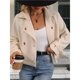 thumbnail image 5 of Gabardina Corta para Mujer, con Doble Botonadura, Larga, para Trabajo, Oficina, Negocios, Informal, Otoño. Albaricoque L, 5 of 9