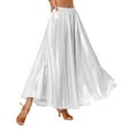 thumbnail image 2 of Alvivi Women Elastic Waistband Ruffle Maxi Skirt Swing A-line Pleated Skirts Casual Skater Silver 80cm, 2 of 7