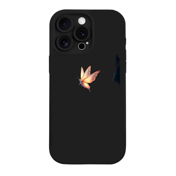 Lightweight iPhone 15 Pro Case - Butterfly Design in Orange & Yellow Yellowing Resistant Material Perfect Fit for iPhone 15 Pro