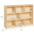 thumbnail image 2 of ECR4Kids 8-Compartment Mobile Storage Cabinet, Elementary, Classroom Furniture, Natural, 2 of 9