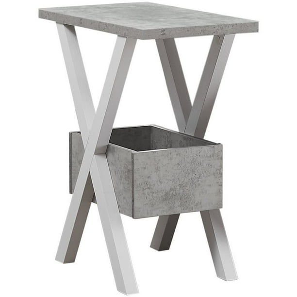 ACCENT TABLE 24"H / WHITE / GREY CEMENTLOOK