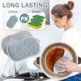 thumbnail image 4 of 24 Pack Multi Purpose Scrub Sponges Non Scratch Microfiber Sponge Cleaning Dish Scrubber Reusable Dish Sponges for Washing Dishes Along with Heavy Duty Scouring Power (Gray), 4 of 4