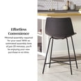 thumbnail image 4 of Walker Edison Urban Faux Leather Counter Stool, Set of 2, Black, 4 of 16