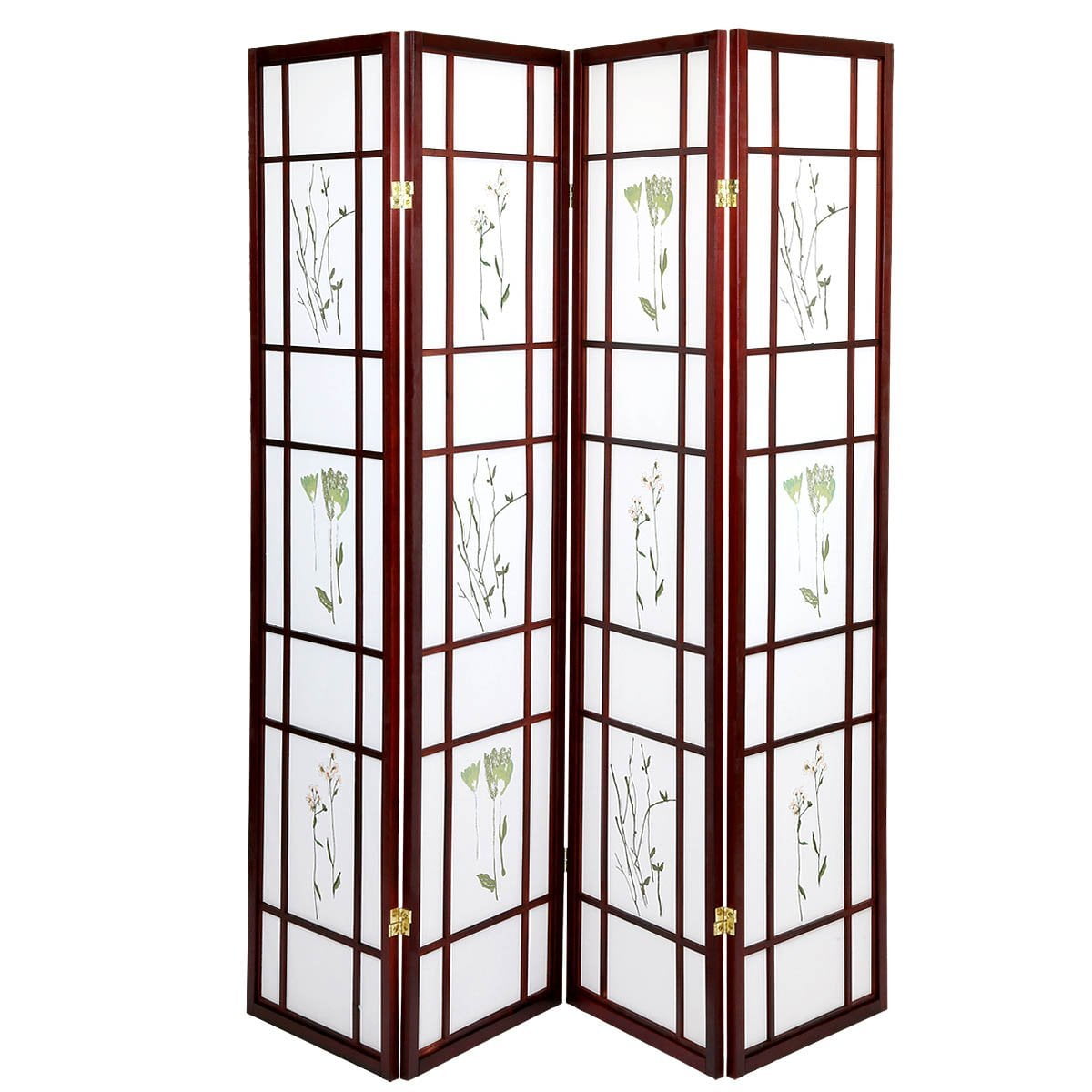 High Quality Oriental Room Divider Hardwood Shoji Screen 4 Panel Small