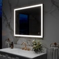 thumbnail image 5 of ANGELES HOME 40 x32 inch LED Bathroom Vanity Mirror with Lights, Lighted Vanity Mirror for Bathroom, Wall Mounted Makeup Mirror with Anti-Fog, Dimmer, Horizontal/Vertical, Matte Black, 5 of 15