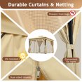 thumbnail image 6 of 10'x10' Outdoor Gazebo Tent with Mosquito Netting and Privacy Screens, Canopy Tent with Double Roofs and Curtains,Patio Canopy for Backyard, Garden, Lawn, Beige, 6 of 8