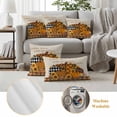 thumbnail image 6 of Fall Pumpkins Outdoor Waterproof Pillow Covers, Thanksgiving Autumn Sunflowers Vintage Plaid Decorative Square Throw Pillowcase Sofa Cushion Sham for Patio/Couch/Chair, 16"x16" 2 Pack, 6 of 8