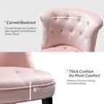 thumbnail image 6 of Velvet Accent Armless Chair Set of 2 Upholstered Tufted Wingback Chair Home Bedroom Pink, 6 of 10