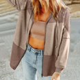 thumbnail image 2 of Hoodies Women Fall Loose Fit Hooded Long-sleeved Mitten-Cuff Cold Shoulder Zip Up Solid Color Hoodie Polyester Sweatshirts(Brown,XL), 2 of 9