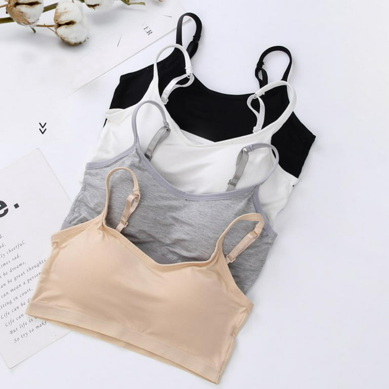 Eleplus 4 Pieces Comfy Cami Bra Ribbed Bralettes for Women Wireless Crop  Tops Yoga Sleep Bras 4 Pack : : Clothing, Shoes & Accessories