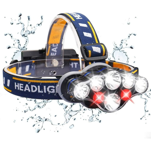 Lampe Frontale LED, Torche Frontale USB Rechargeable avec Détecteur de Mouvement, 6 Modes d'Éclairage, IPX4 Étanch, Zoomable et Étanche pour Pêche, Camping, Lecture, Randonnée, Cyclisme