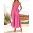 thumbnail image 2 of Vestido de verano ZESICA, sin mangas, halter, midi, rosa intenso, para mujer, 2 of 7