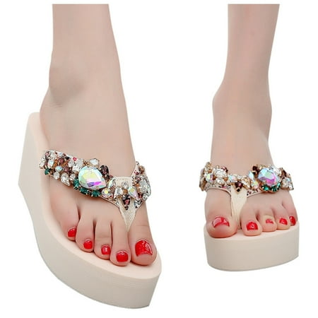 

Women Summer Fashion Wild Slippers Wedges Sandals Non-Slip Ladies Beach Slippers
