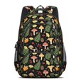 thumbnail image 2 of Mushroom and Leaf Black Pattern Cute School Backpack Bag with Padded Back and Adjustable Shoulder Straps 16.9 X 12.6 X 5.9 Inches, 2 of 5