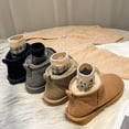 thumbnail image 3 of Botas de nieve de otoño e invierno para mujer, de una pieza, con forro polar, cortas, de piel de oveja, gruesas, cálidas, de caña baja, de algodón, zapatos de mujer, 3 of 6