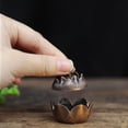 thumbnail image 4 of Lotus incense Burner Holder, incense Holder with Ash Catcher, 3X3 in, Copper Alloy, incense Stick Holder, Meditation decor, Vintage Home decor Aesthetic, Table decorations, Rustic, 4 of 5