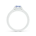 thumbnail image 2 of ANGARA Natural Oval Tanzanite Solitaire Ring with Diamonds in 14K White Gold for Women (Size-6x4mm) | December Birthstone, Birthday, Anniversary, Jewelry Gift for Women | Natural Tanzanite Ring, 2 of 9