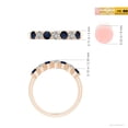 thumbnail image 4 of ANGARA Natural Half Eternity Seven Stone Sapphire and Diamond Wedding Ring in 14K Rose Gold for Women (Size-3mm) | September Birthstone, Anniversary, Jewelry Gift for Women | Natural Sapphire Ring, 4 of 9
