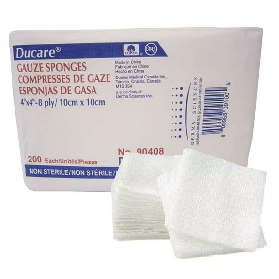 Ducare 8-Ply Gauze Sponge NonSterile 4 x 4" 20 Pack(s), 200  per Pack