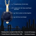 thumbnail image 2 of Gem Stone King 4.60 Ct Cushion Blue Sapphire 18K Yellow Gold Plated Silver Pendant with Chain, 2 of 4