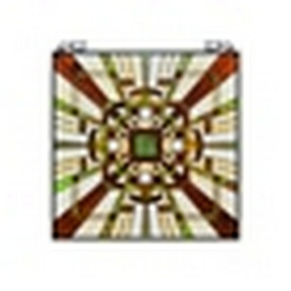 CHLOE Lighting FARLEY Mission Tiffany-Style Black Finish Window Panel 25" Wide