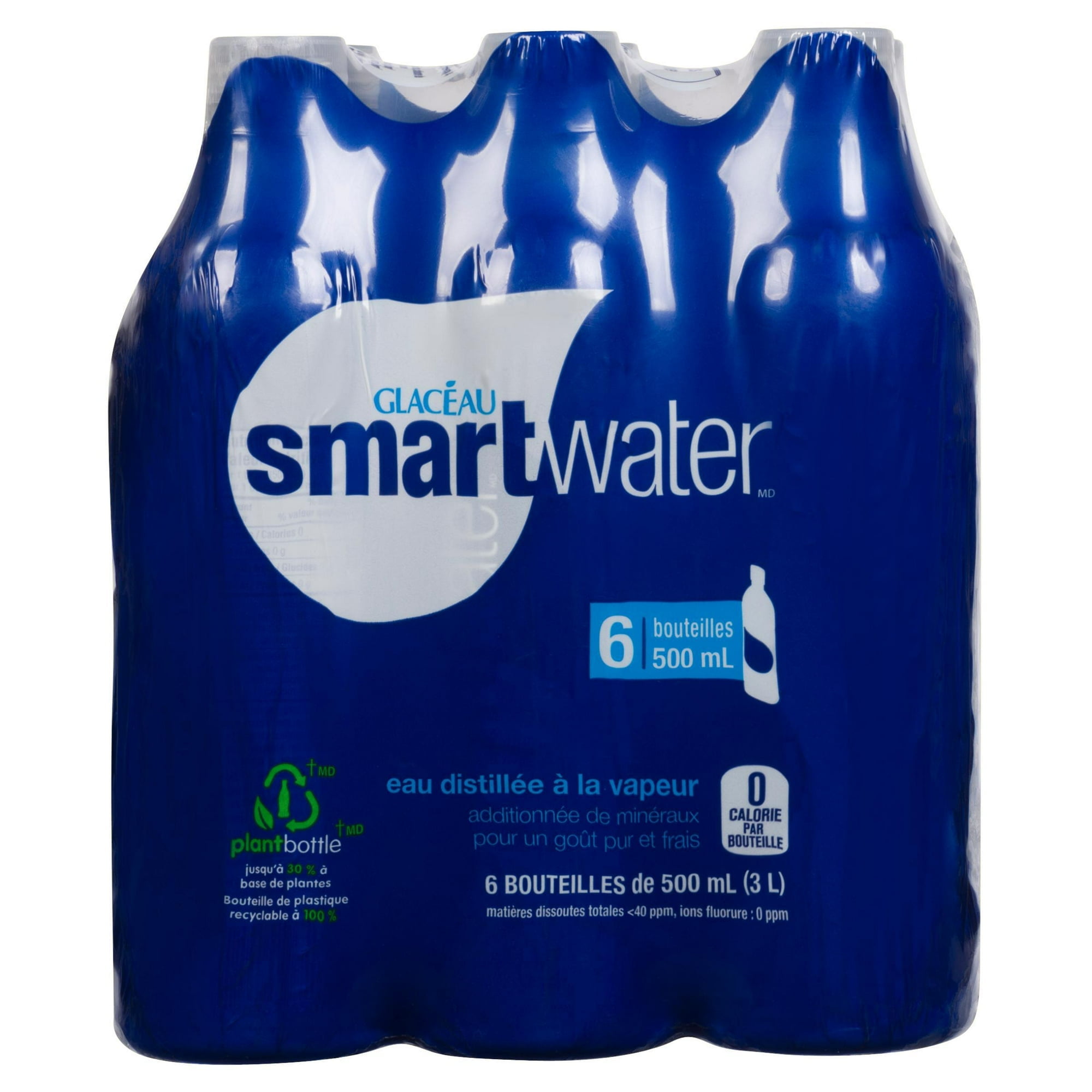 Glacéau smartwaterMD, emballage de 6 bouteilles de 500 mL
