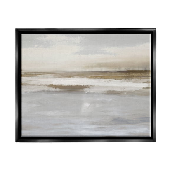 Stupell Industries Cloudy Abstract Landscape Landscape Painting Black Floater Framed Canvas Art Print Wall Art, 31 x 25