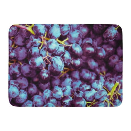 GODPOK Appetizing of Healthy Antioxidants Flavonoids and Vitamines B and C in Yummy Ripe Purple Blue Grapes Red Rug Doormat Bath Mat 23.6x15.7 inch