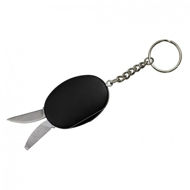 Mini Keychain MultiTool Knife Blade, File, Bottle Opener Black