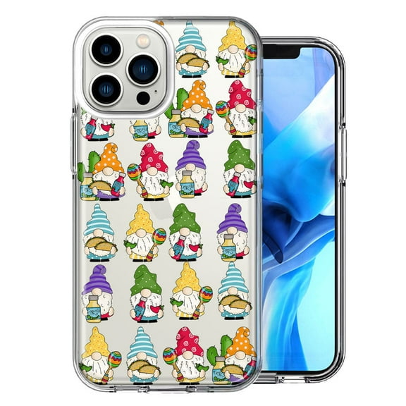 MUNDAZE Case for Apple iPhone 15 Pro Max Slim Hard Shell Soft TPU Hybrid Shockproof Heavy Duty Protective Phone Cover - Cinco De Mayo Party Cute Gnomes Mexico Tacos Fiesta