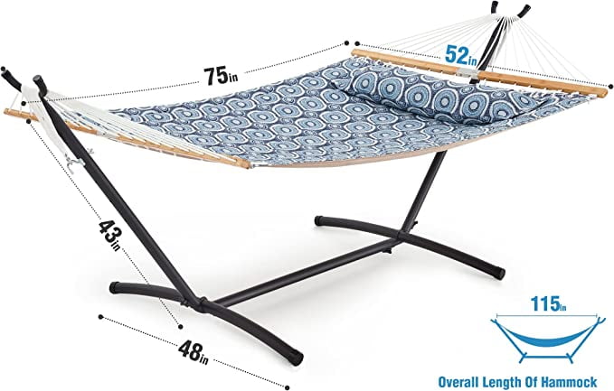 SUPER DEAL 9FT Hammock Stand With 2 Person Hammock - 620 Lb Capacity, Portable, Carrying Case Included