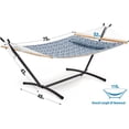 thumbnail image 4 of Space-Saving Hammock with Stand, 2 Person 550 Pound Capacity, Outdoor Patio Yard Indoor Hammock Bed, Quilted Fabric, 4 of 6