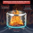 thumbnail image 4 of Towallmark Fire Pits for Garden, 35.4 Inch Smokeless Fire Pit, 304 Stainless Steel Wood Burning Fireplaces with Removable Ash Pan & Stand, Portable Safe Burning Firepit, 4 of 7