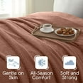 thumbnail image 3 of Vellux King Plush Texture Blanket | Ultra Soft Lightweight All-Season Throw | Copper, 3 of 6