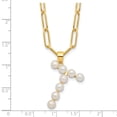 thumbnail image 6 of Auriga Fine Jewelry 925 Sterling Silver Gold-plated 3-5.5 mm FWC Pearl LETTER T 18in Necklace for Women 18", 6 of 6