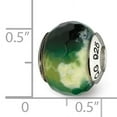 thumbnail image 2 of Beautiful Sterling Silver Reflections Green Cracked Agate w/Shell Stone Bead, 2 of 2