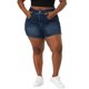 thumbnail image 4 of Women's Plus Size Denim Shorts,Casual High Waist Jean Chambray Short Pants Dark Blue 1X, 4 of 7