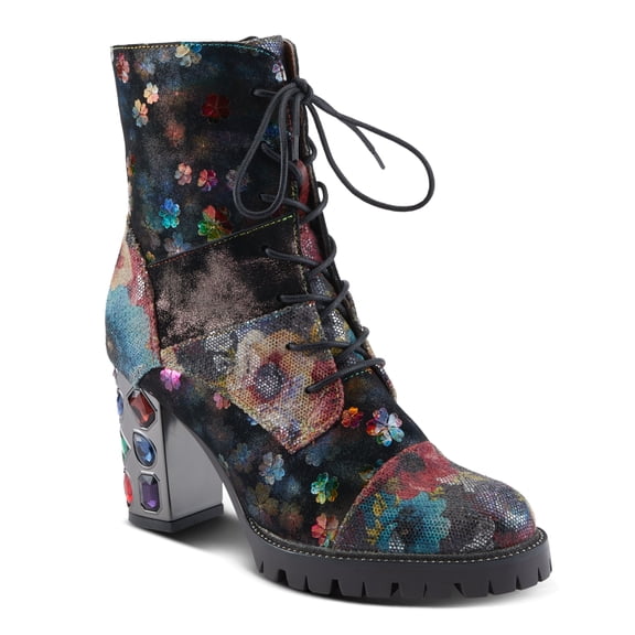 L`Artiste Flutterbank Women's Boots with Show-stopping Gemstone Heel & Whimsical Style