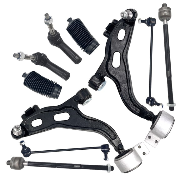 Frenzybro 10 PCs Lower Front Control Arm Suspension Kit With Tie Rods Ends Sway Bar End Links Replacement For 2005-07 Ford Five Hundred Freestyle Mercury Montego