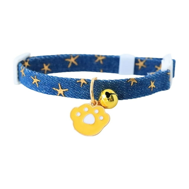 Collier pour Chat de Style Occidental Détachable avec Pendentif à Motif d'Étoiles, Ajustable, à Dégagement Rapide, Conception Sécuritaire pour Usage Intérieur et Extérieur