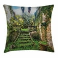 thumbnail image 1 of Nature Decor Throw Pillow Cushion Cover, Ancient Fairytale Theme Hidden Garden with Botanic Trees Flowers Ivy Image, Decorative Square Accent Pillow Case, 20 X 20 Inches, Multicolor, by Ambesonne, 1 of 2