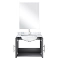 thumbnail image 5 of Dark Grey Single Vanity 24 in. W, Carrara Marble Top / Scratch Resistant, Mirror and Faucet Included, 5 of 6