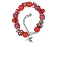thumbnail image 2 of Delight Jewelry Silvertone Small 3-D Hummingbird Red Paw Print Bead Bracelet, 7"+2", 2 of 4
