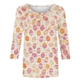 thumbnail image 5 of TaTaai Womens Easter Theme Printed Loose Tops Round Neck 3/4 Three-quarter Sleeve Casual Soft Lightweight Comfy Daily Wear Blouses for Women Gift, 5 of 5