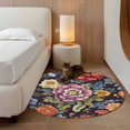 thumbnail image 2 of Round Rugs 3Ft, Watercolor Flower Round Area Rug Washable Indoor Throw Carpet, Seasonal Botanical Blooms Spring Small Non Slip Circle Rug for Bedroom Living Room Home Decor Aesthetic, 2 of 8