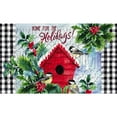 thumbnail image 1 of Chickadees Holiday Birdhouse Embossed Floor Mat, 1 of 3