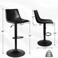 thumbnail image 2 of Ofika Swivel Bar Stools Set of 2, Modern Adjustable Counter Height Bar Stool with Back,Comfortable PU Leather Upholstered Seat Bar Chairs for Kitchen Counter Dining Room, 2 of 7