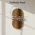 thumbnail image 4 of American Art Decor Brown Natural Boho Arched Lunar Ledges Wall Shelf, Wood 4 Piece Floating Display Shelf, Modular Arch Bookshelf for Bedroom, Bathroom, Kitchen & Living Room Decor, 6" x 12" x 4.75", 4 of 7