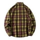 thumbnail image 3 of Blusa y camisa de manga larga con cuello vuelto para hombre, blusa informal a cuadros a la moda con botones y cuello vuelto, blusa de poliéster para hombre, 3 of 8